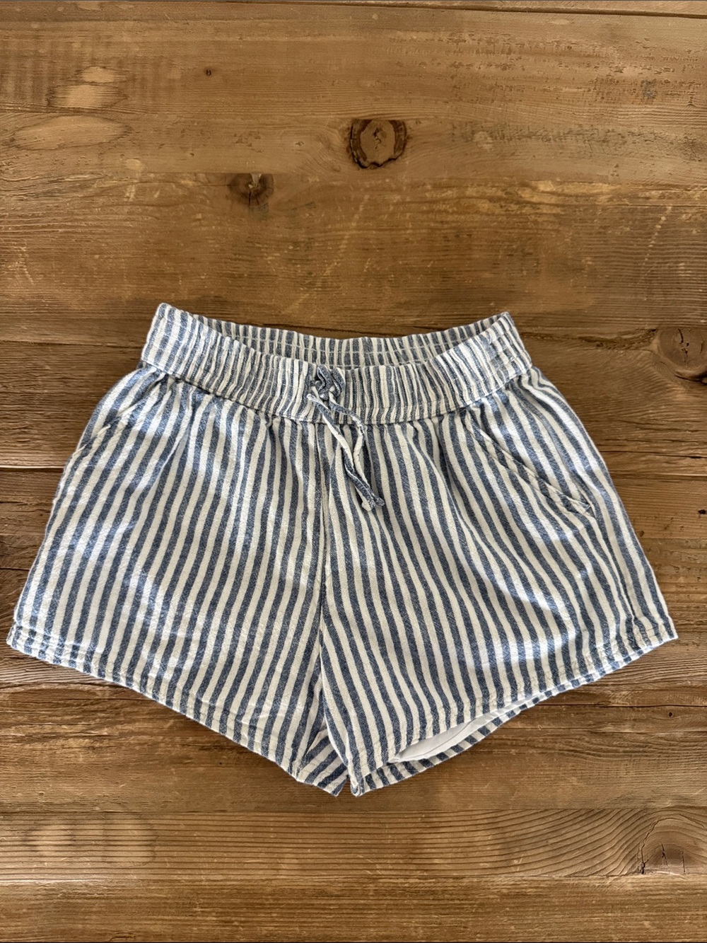 Abercrobie Kids Blue and White striped  Drawstring Shorts